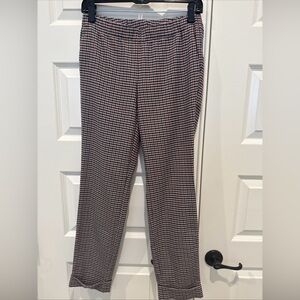J Jill Riley Houndstooth Plaid Ponte Pull On Pants Size 4